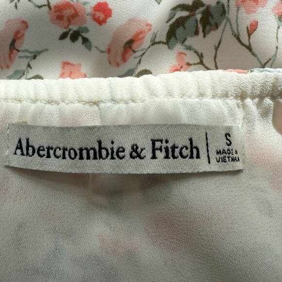 Abercrombie & Fitch Floral Dainty Mini Dress Women's Small White Cottage Boho - Picture 13 of 15